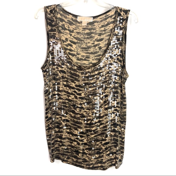Michael Kors Sequin Tank Top Blouse Size Large - Picture 2 of 8